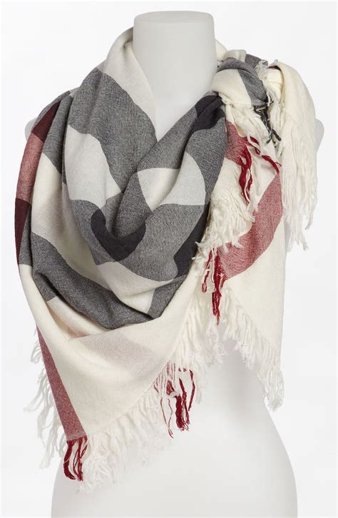 burberry check merino wool scarf.